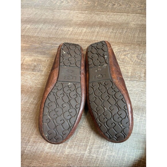 UGG Men\'s Ascot Leather Slippers Size 15 Chestnut Brown Slip-On Moccasin main image 2